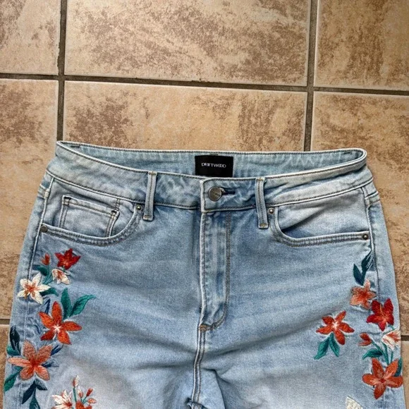 DRIFTWOOD Charlee Wide-Leg Jeans Bright Sky Embroidered Size 28 Boho - Picture 11 of 11